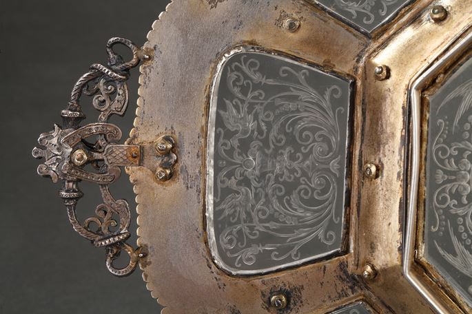 An Austrian historicist rock-crystal, silver-gilt and enamel dish | MasterArt